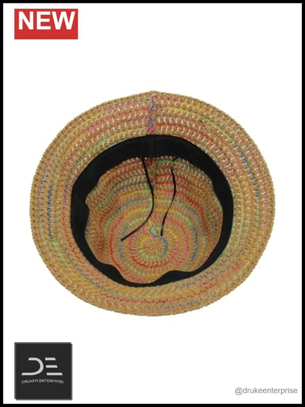 Knitted Straw Bucket Hat Packable Travel Sun Hat UV Protection